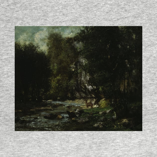 The Brook of Les Puits-Noir by Gustave Courbet by Classic Art Stall